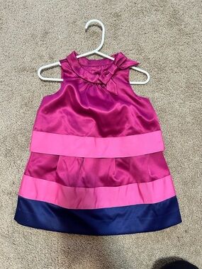 Janie and Jack Satin Dress in Magenta